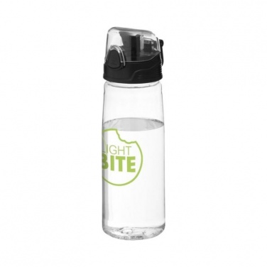 Capri 700 ml sport bottle, transparent white with logo