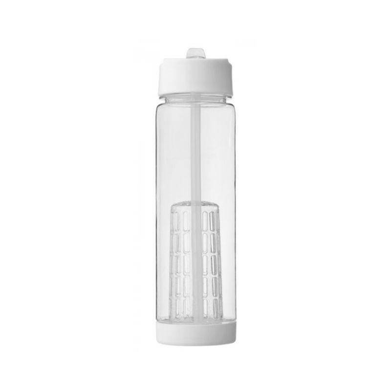 Logo trade advertising products picture of: Tutti frutti bottle with infuser, white