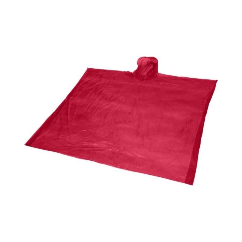 Logo trade corporate gifts picture of: Ziva disposable rain poncho, red