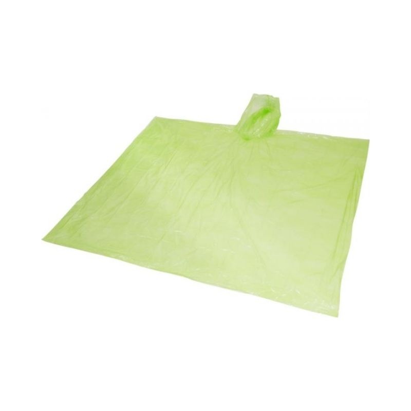 Logo trade advertising products image of: Ziva disposable rain poncho, lime green