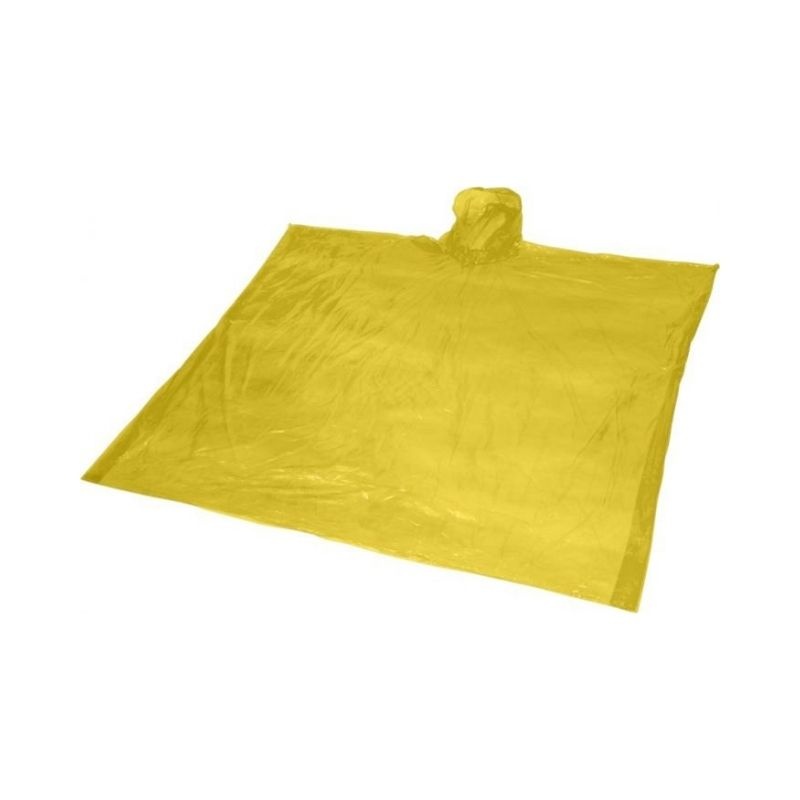 Logo trade corporate gifts image of: Ziva disposable rain poncho, yellow