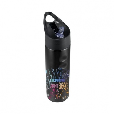 Logo trade promotional items image of: Trixie stainless sports bottle, black