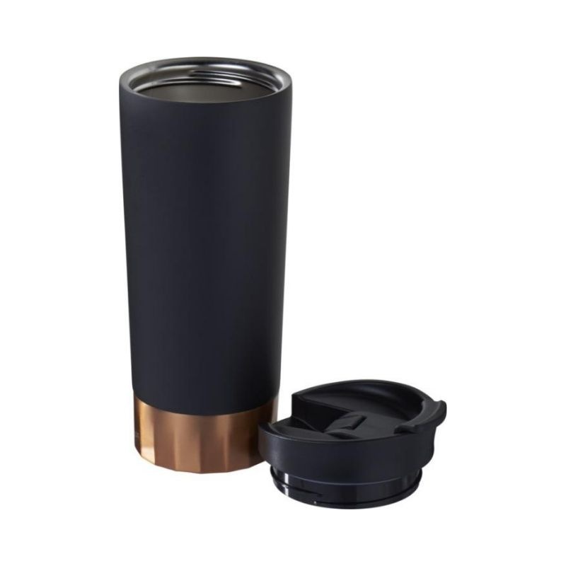 Logo trade promotional gifts picture of: Peeta copper vacuum tumbler, black