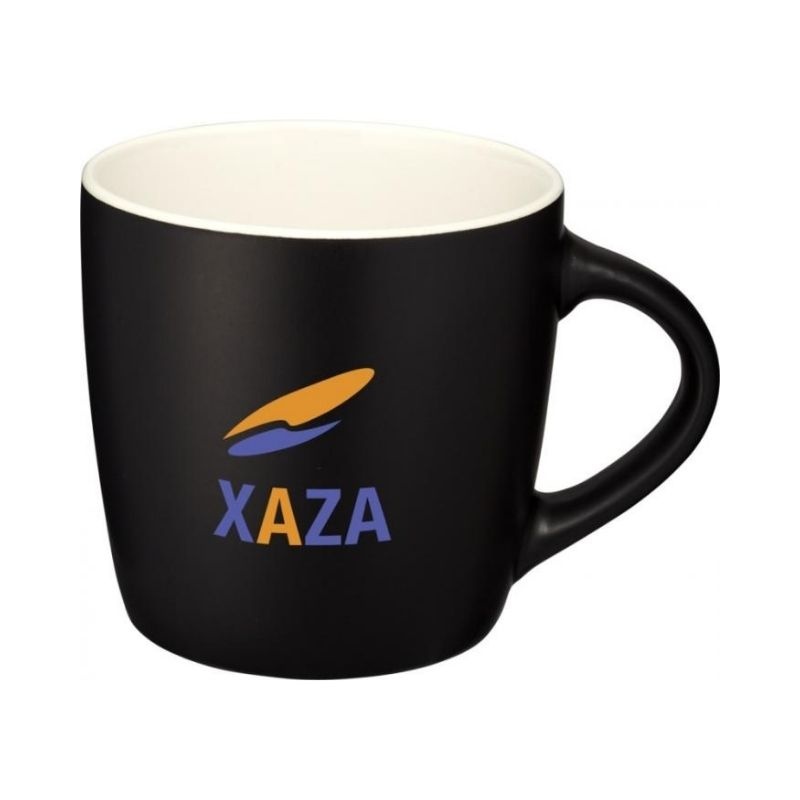 Logo trade business gift photo of: Riviera ceramic mug, black/white