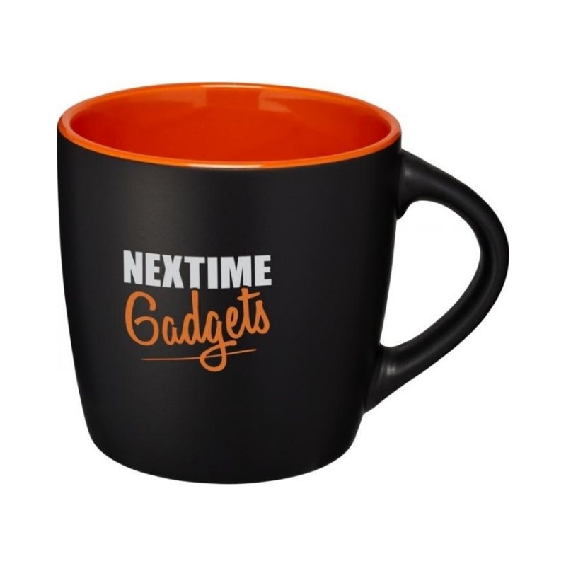 Logotrade promotional giveaway image of: Riviera ceramic mug, black/orange