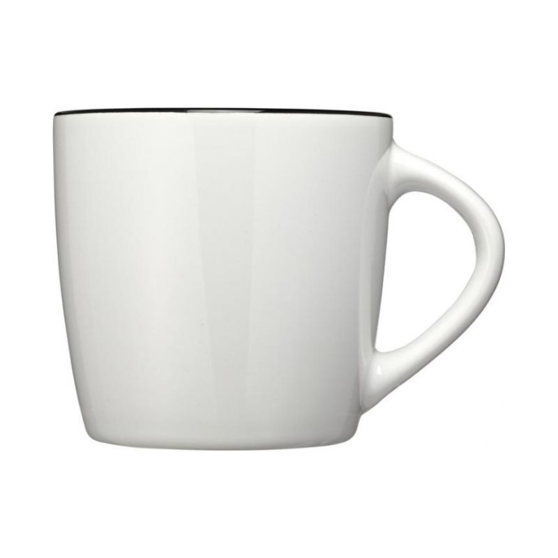 Logo trade business gifts image of: Aztec ceramic mug, white/black