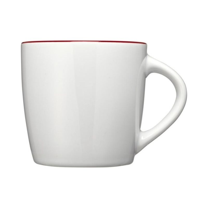 Logo trade corporate gifts image of: Aztec ceramic mug, white/red