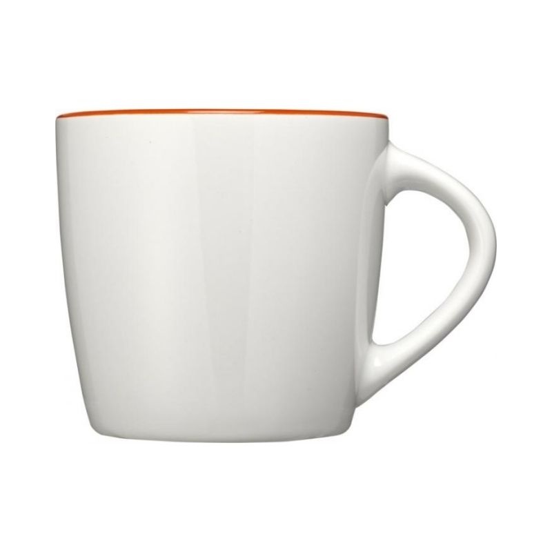 Logo trade corporate gift photo of: Aztec ceramic mug, white/orange