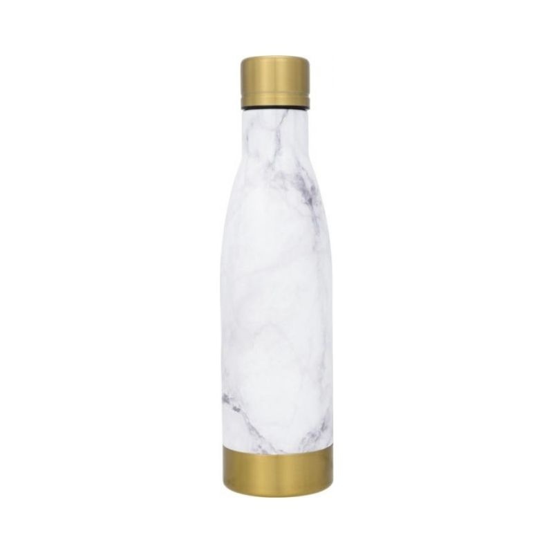 Logo trade promotional gifts picture of: Vasa Marble copper vacuum insulated bottle, white/gold