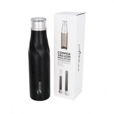 Logo trade advertising products image of: Hugo auto-seal copper vacuum insulated bottle, black