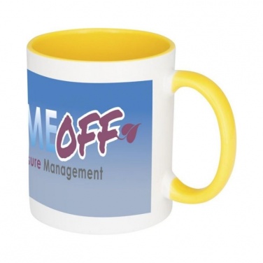 Logo trade promotional merchandise image of: Sublimation colour pop mug Pix, yellow