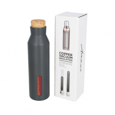 Logo trade business gift photo of: Norse copper vacuum insulated bottle with cork, grey