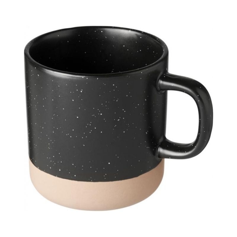 Logo trade promotional merchandise image of: Pascal 360 ml ceramic mug, black