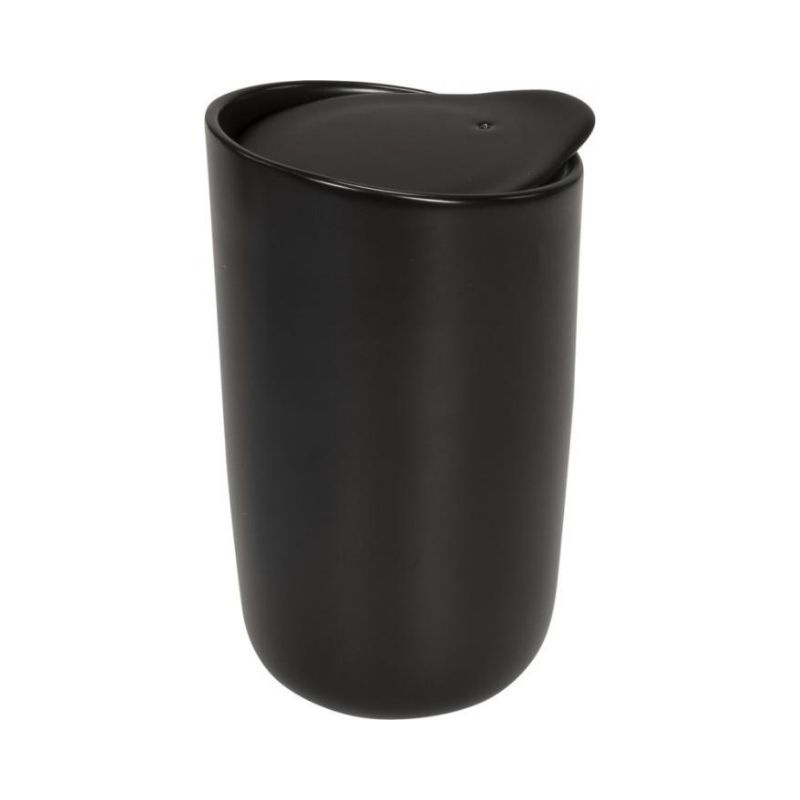 Logotrade promotional product image of: Mysa 410 ml double wall ceramic tumbler, black