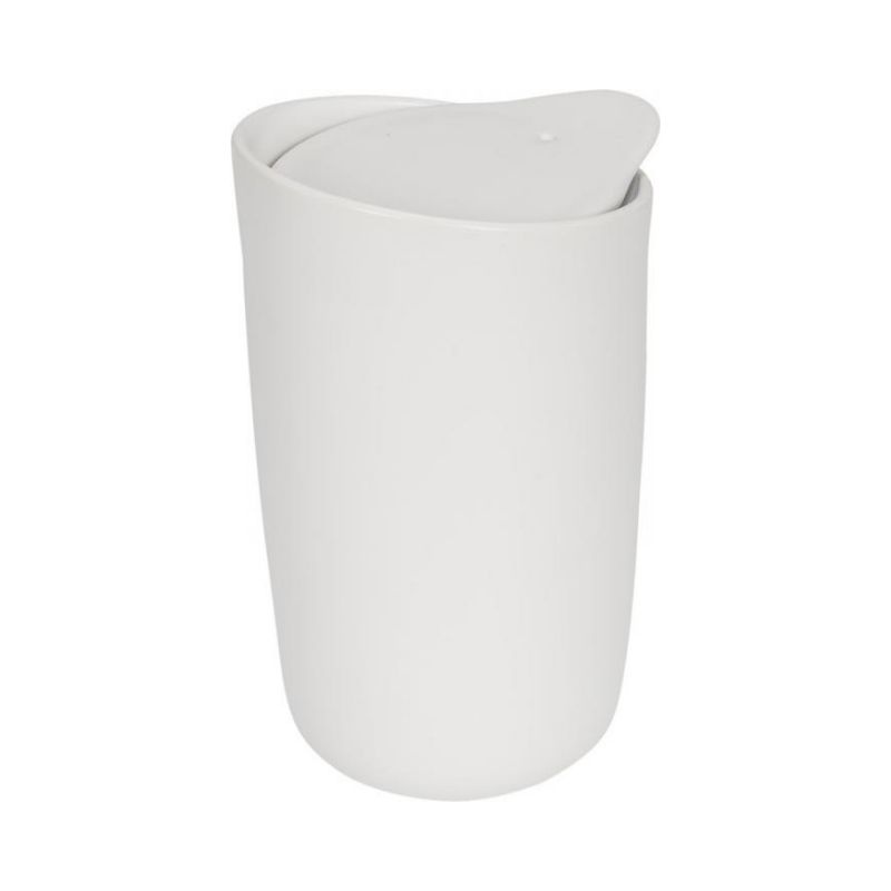 Logo trade promotional merchandise photo of: Mysa 410 ml double wall ceramic tumbler, white