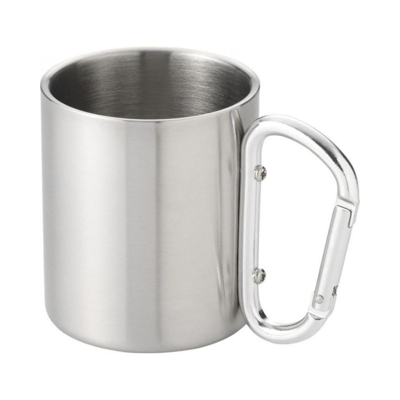 Logo trade advertising products picture of: Alps isolating carabiner mug, silver
