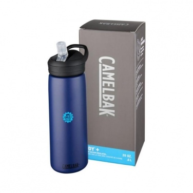Logo trade promotional products image of: Eddy+ 600 ml copper vacuum insulated sport bottle, navy