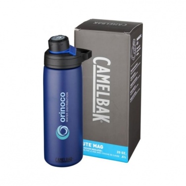 Logo trade promotional giveaways image of: Chute Mag 600 ml copper vacuum insulated bottle, navy
