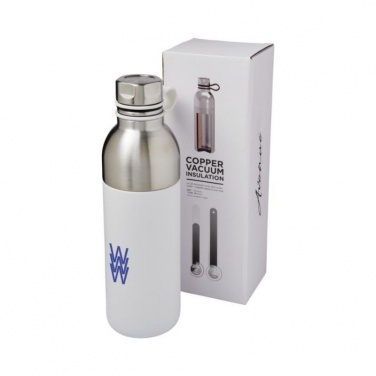 Logo trade promotional product photo of: Koln 590 ml copper vacuum insulated sport bottle, white
