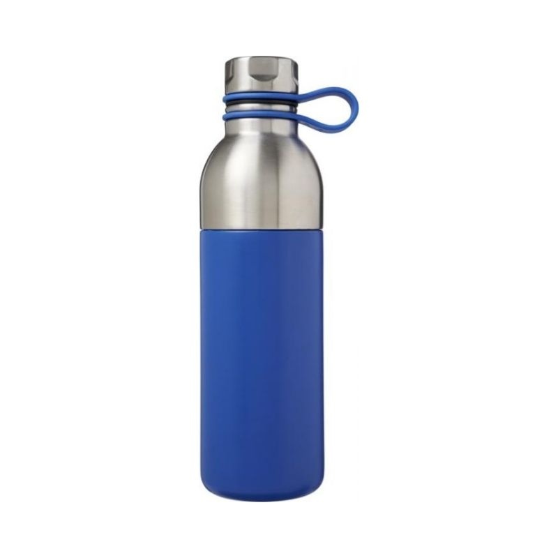 Logo trade promotional merchandise image of: Koln 590 ml copper vacuum insulated sport bottle, blue