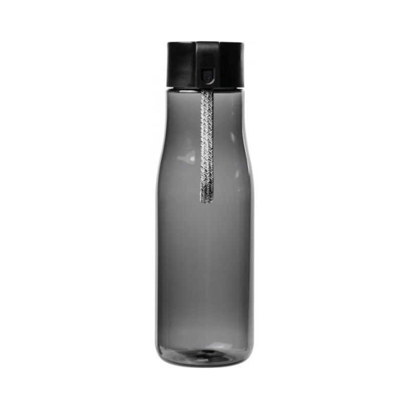 Logo trade promotional merchandise picture of: Ara 640 ml Tritan™ sport bottle with charging cable, smoked
