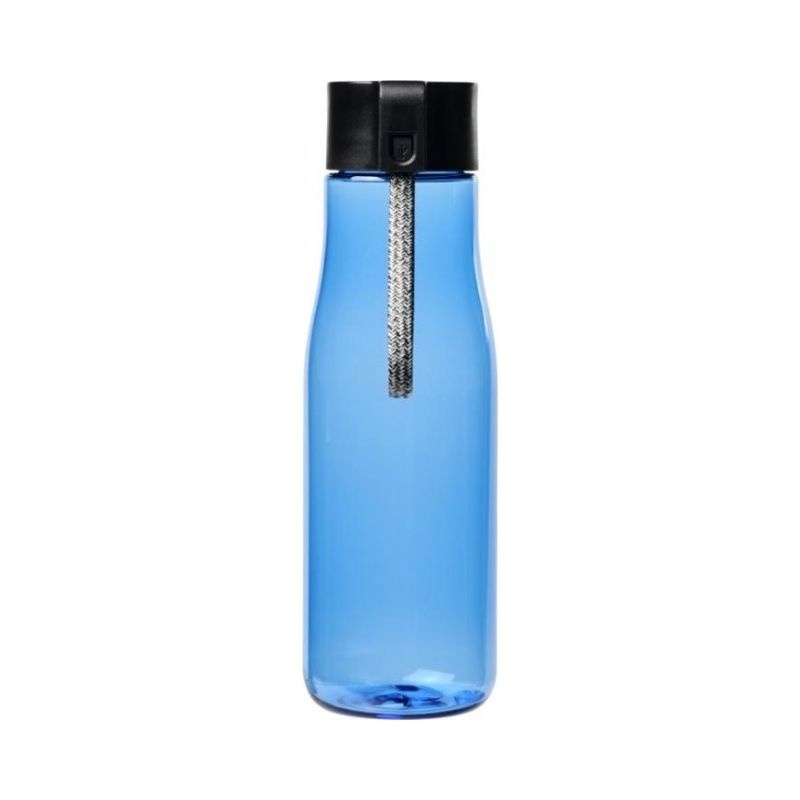 Logo trade promotional merchandise picture of: Ara 640 ml Tritan™ sport bottle with charging cable, blue