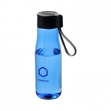 Logo trade promotional items image of: Ara 640 ml Tritan™ sport bottle with charging cable, blue