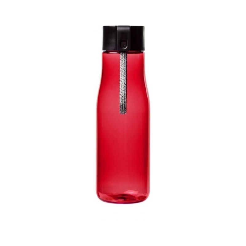 Logotrade promotional product image of: Ara 640 ml Tritan™ sport bottle with charging cable, red