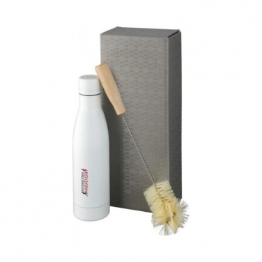 Logotrade promotional gift image of: Vasa copper vacuum insulated bottle with brush set, white