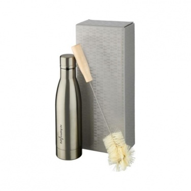 Logotrade promotional gifts photo of: Vasa copper vacuum insulated bottle with brush set, titanium