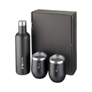 Logotrade promotional merchandise image of: Pinto and Corzo copper vacuum insulated gift set, black
