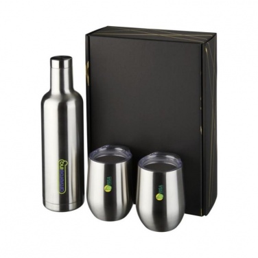 Logo trade promotional merchandise photo of: Pinto and Corzo copper vacuum insulated gift set, silver