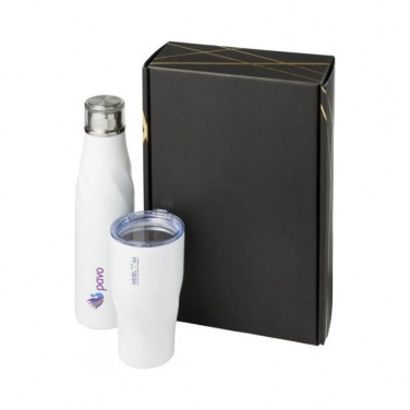 Logo trade promotional gifts image of: Hugo copper vacuum insulated gift set, white