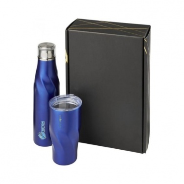 Logotrade business gift image of: Hugo copper vacuum insulated gift set, blue