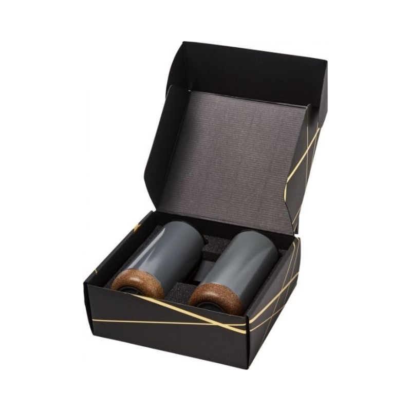 Logo trade promotional merchandise photo of: Valhalla tumbler copper vacuum insulated gift set, grey