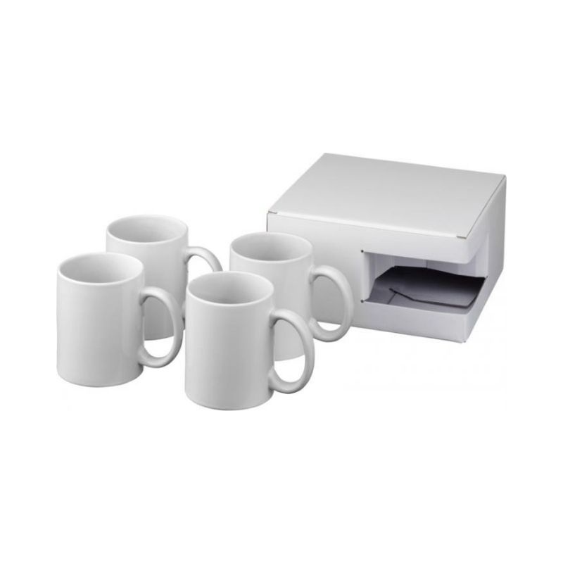 Logotrade promotional product picture of: Ceramic sublimation mug 4-pieces gift set, white
