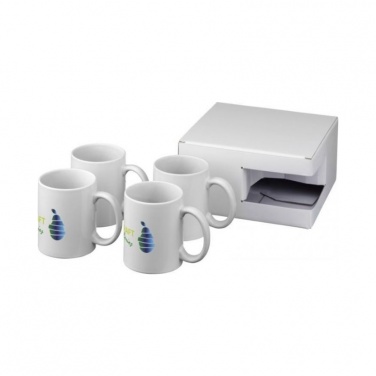 Logo trade corporate gifts picture of: Ceramic sublimation mug 4-pieces gift set, white