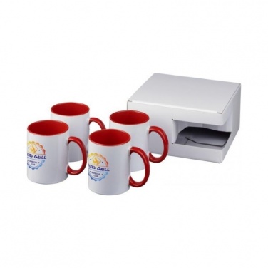 Logotrade promotional merchandise picture of: Ceramic sublimation mug 4-pieces gift set, red