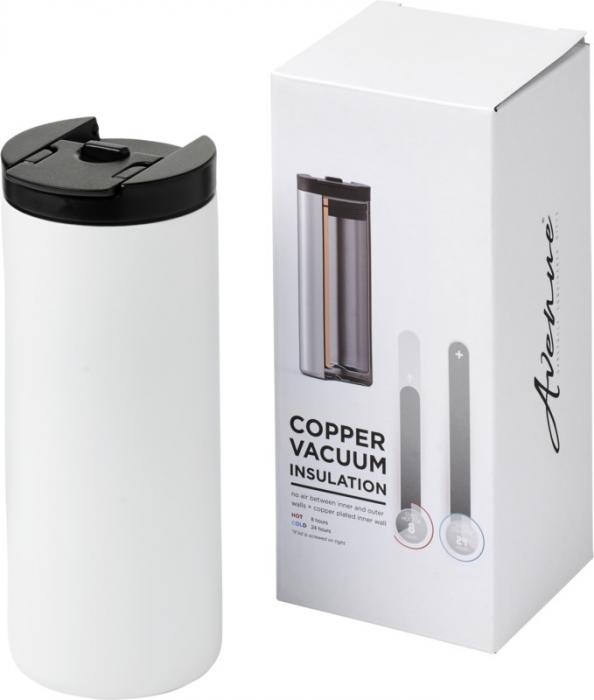 Logo trade promotional gifts image of: Lebou 360 ml copper vacuum insulated tumbler, white