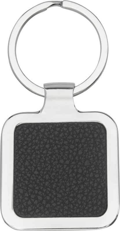 Logotrade promotional items photo of: Piero laserable PU leather squared keychain, black