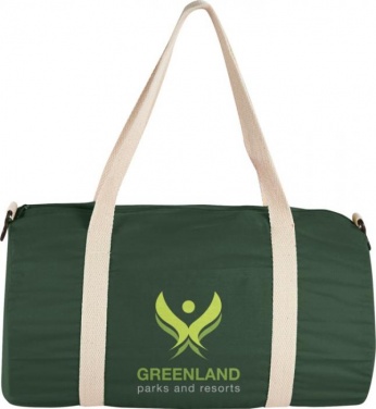 Logo trade promotional products image of: Cochichuate cotton barrel duffel bag, forest green
