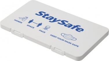 Logo trade promotional merchandise photo of: Mask-Safe antimicrobial face mask case, white