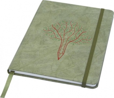 Logo trade promotional giveaways image of: Breccia A5 stone paper notebook, green