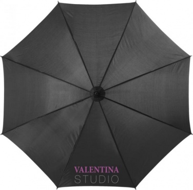 Logo trade promotional merchandise image of: Kyle 23" auto open umbrella wooden shaft and handle, black