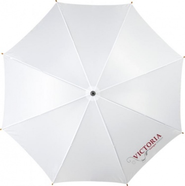 Logotrade promotional products photo of: Kyle 23" auto open umbrella wooden shaft and handle, white