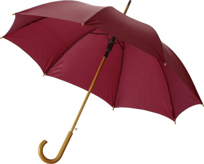 Logo trade advertising products image of: Kyle 23" auto open umbrella wooden shaft and handle, red