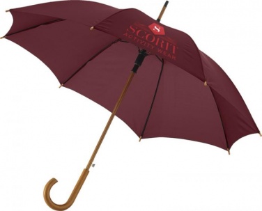 Logotrade promotional merchandise photo of: Kyle 23" auto open umbrella wooden shaft and handle, brown