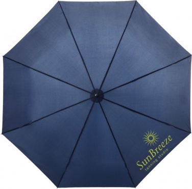 Logo trade promotional merchandise image of: 21,5'' 3-section Ida Umbrella, navy blue