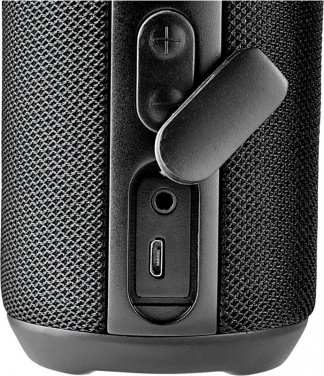 Logo trade promotional giveaways image of: Rugged fabric waterproof Bluetooth® speaker, black