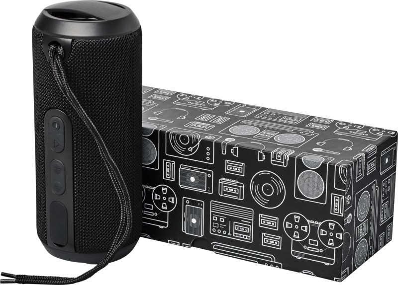 Logotrade promotional gift image of: Rugged fabric waterproof Bluetooth® speaker, black